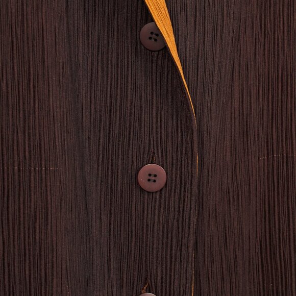 Issey Miyake Brown Pleated-Satin Blazer - Picture 8 of 10